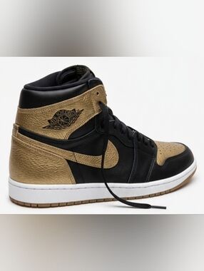 Jordan 1 Retro High OG Sneakers Black/Metallic Gold-Sail (DZ5485 071) 10.5